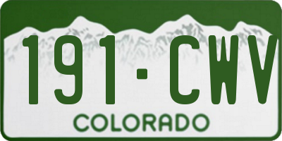 CO license plate 191CWV
