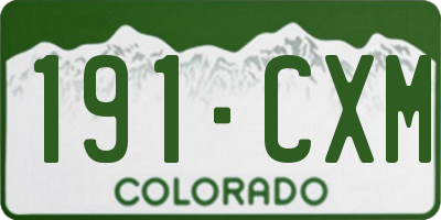 CO license plate 191CXM