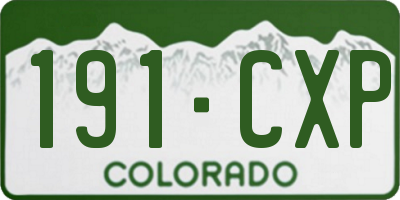 CO license plate 191CXP