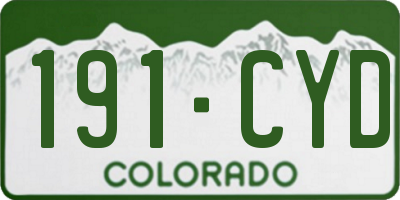 CO license plate 191CYD