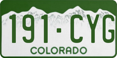 CO license plate 191CYG