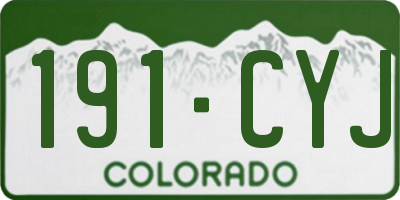 CO license plate 191CYJ