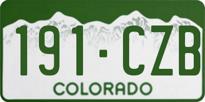 CO license plate 191CZB