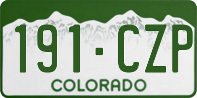 CO license plate 191CZP