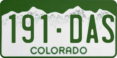 CO license plate 191DAS