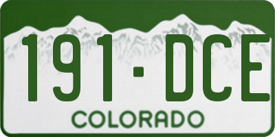 CO license plate 191DCE