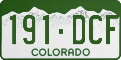 CO license plate 191DCF