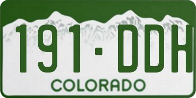 CO license plate 191DDH