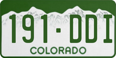 CO license plate 191DDI