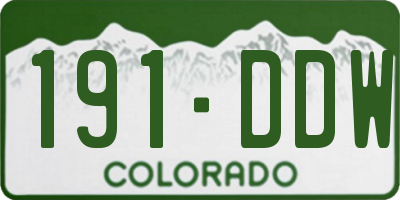 CO license plate 191DDW