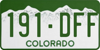 CO license plate 191DFF