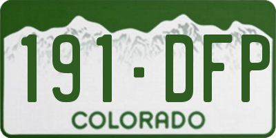 CO license plate 191DFP