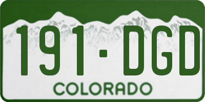 CO license plate 191DGD