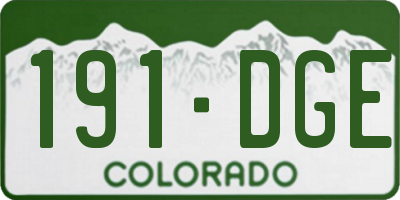 CO license plate 191DGE