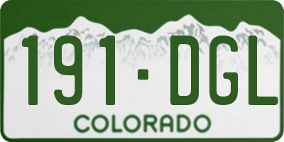 CO license plate 191DGL