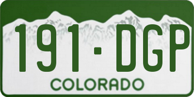 CO license plate 191DGP