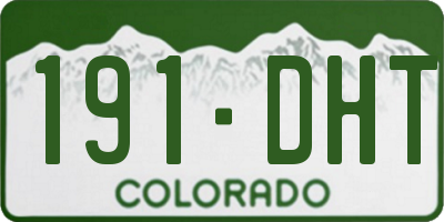 CO license plate 191DHT