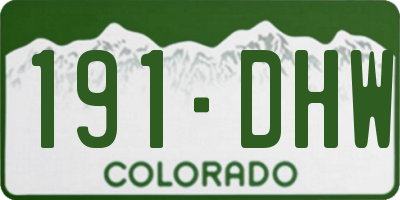 CO license plate 191DHW