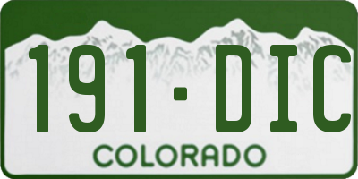 CO license plate 191DIC