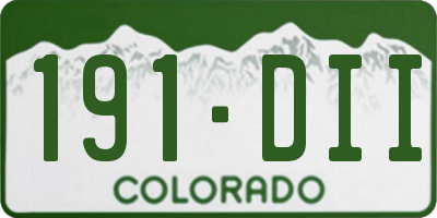 CO license plate 191DII