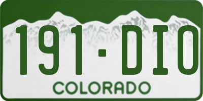 CO license plate 191DIO
