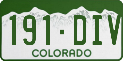 CO license plate 191DIV
