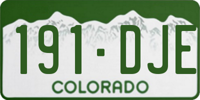 CO license plate 191DJE