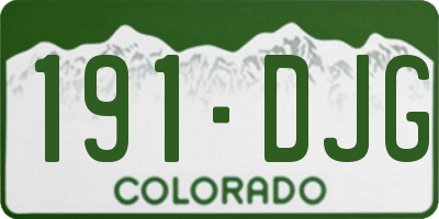 CO license plate 191DJG