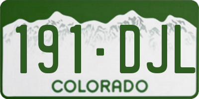 CO license plate 191DJL