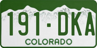 CO license plate 191DKA