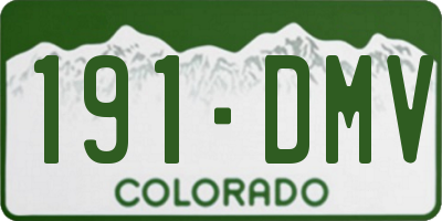 CO license plate 191DMV