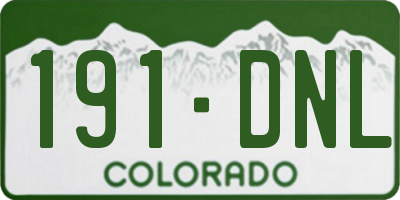 CO license plate 191DNL