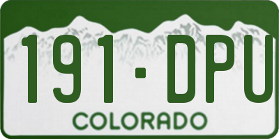 CO license plate 191DPU