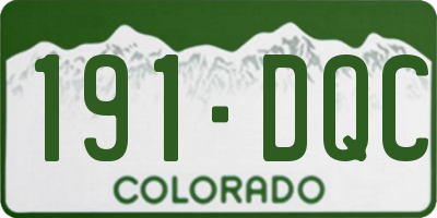 CO license plate 191DQC