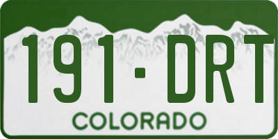 CO license plate 191DRT