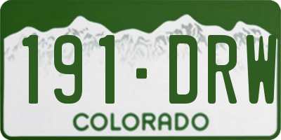 CO license plate 191DRW