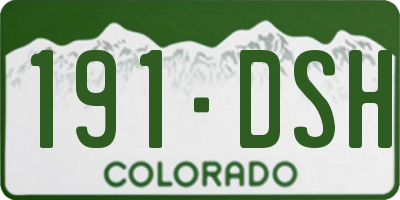 CO license plate 191DSH