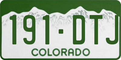 CO license plate 191DTJ