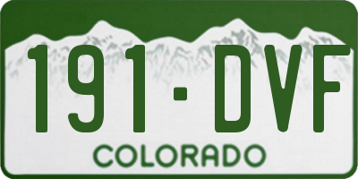CO license plate 191DVF