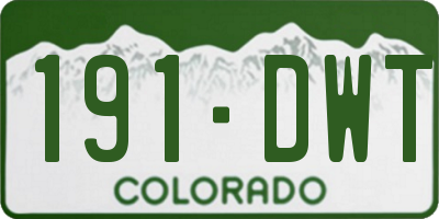 CO license plate 191DWT
