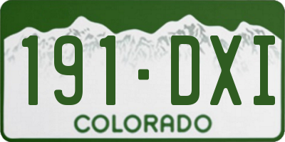 CO license plate 191DXI
