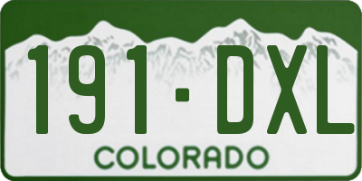 CO license plate 191DXL