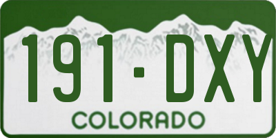 CO license plate 191DXY