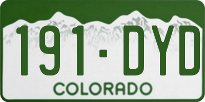 CO license plate 191DYD