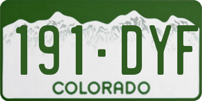 CO license plate 191DYF