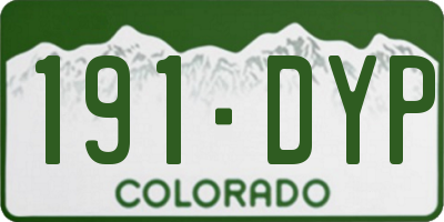CO license plate 191DYP