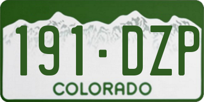 CO license plate 191DZP