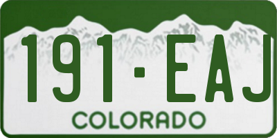 CO license plate 191EAJ