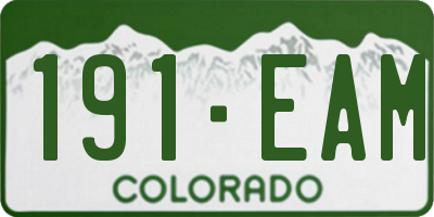CO license plate 191EAM