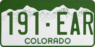 CO license plate 191EAR